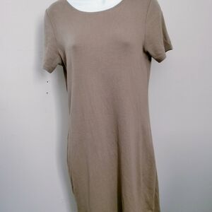 Women's Open Edit Sz Large Brown Tan Ribbed Dress Minimalist